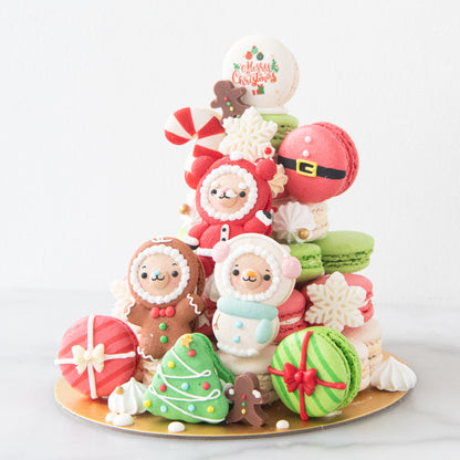 Ho ho ho! Merry Christmas | White Christmas with Friends Macaron Tower | $168 Nett