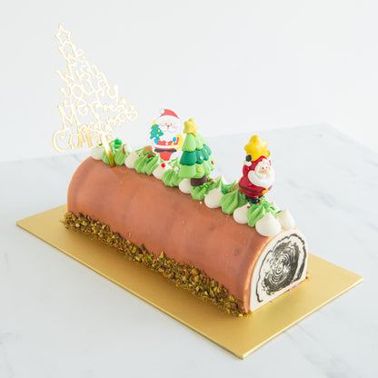 Ho Ho Ho! Merry Christmas | Santa's Sweet Treat - Pistachio Kunafa Log Cake 1kg | $75.80 Nett