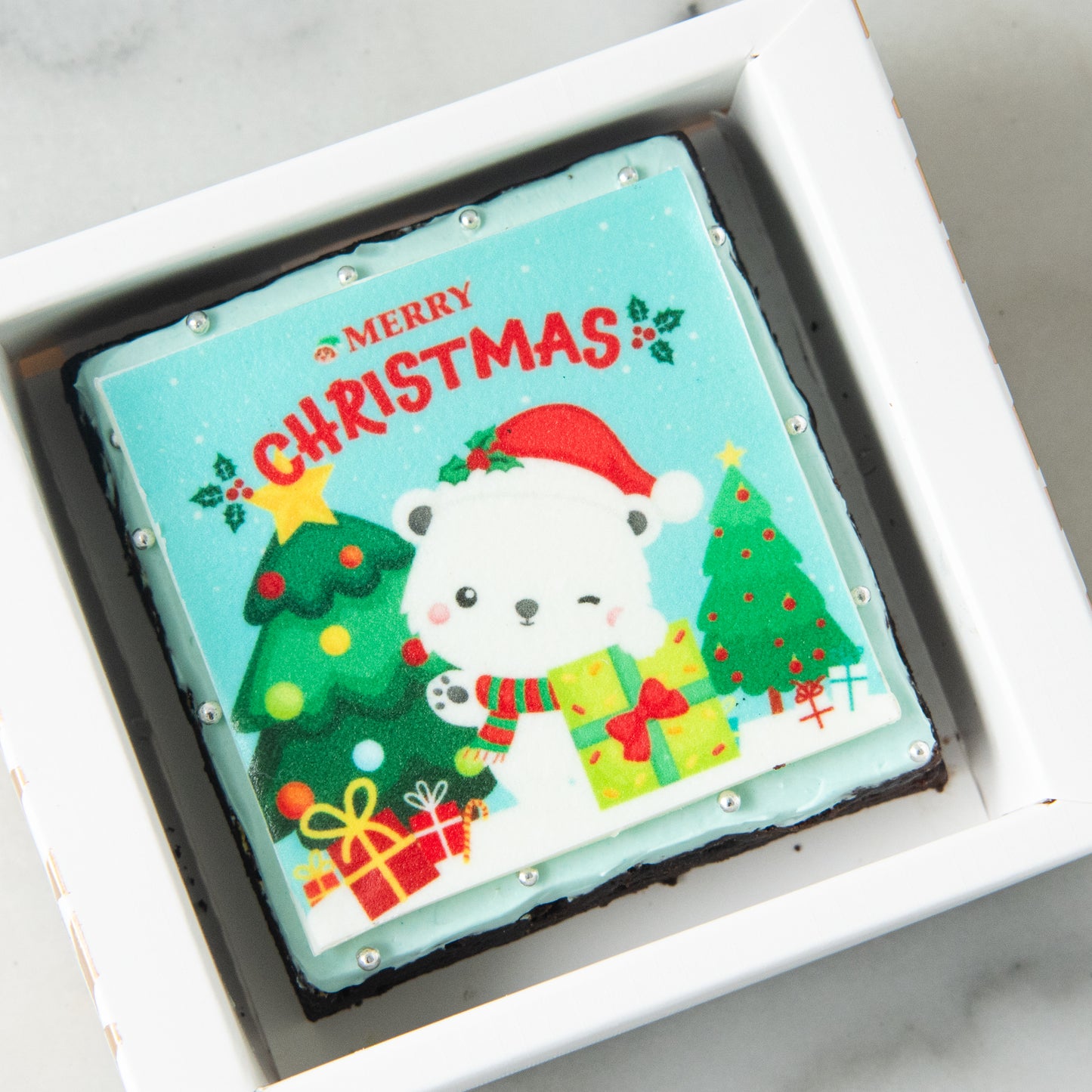 Ho Ho Ho! Merry Christmas | Christmas Petite Brownie 8x8 | $9.80 Nett