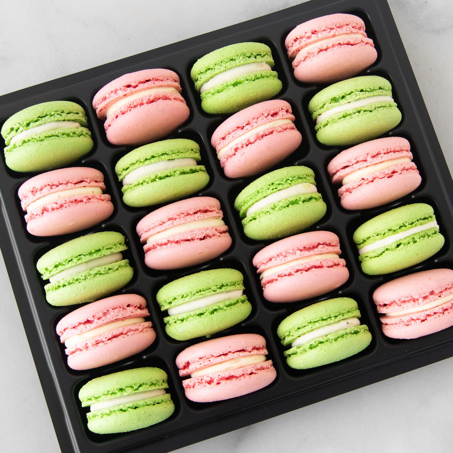*New*Pink and Green 20 pcs Party Tray Macarons | $53.80 Nett
