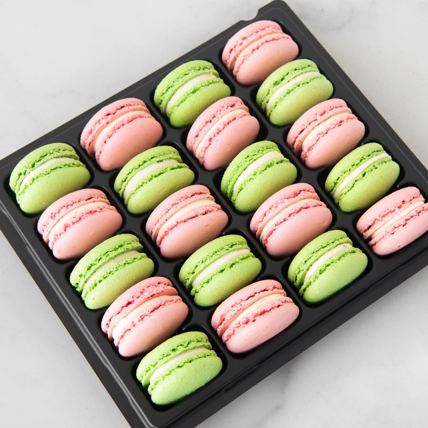 *New*Pink and Green 20 pcs Party Tray Macarons | $53.80 Nett