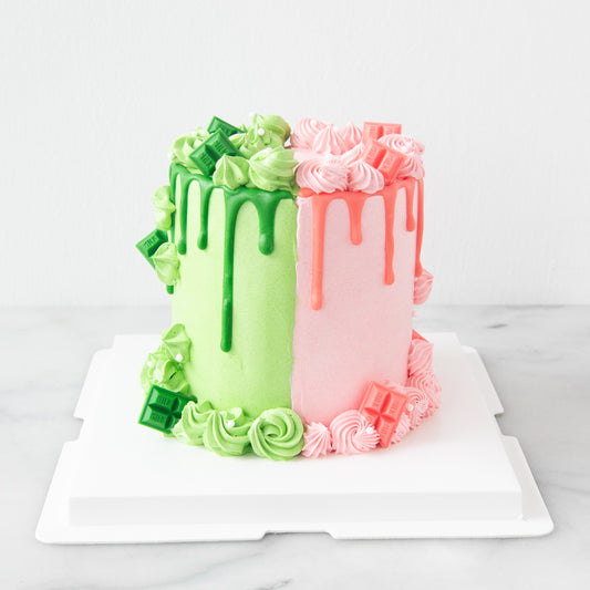 *New*Pink & Green two sides 5'inch Cake | $158 Nett