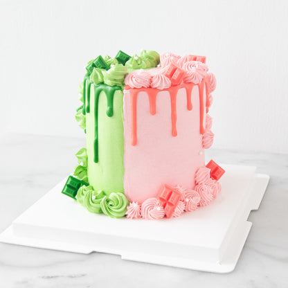 *New*Pink & Green two sides 5'inch Cake | $158 Nett
