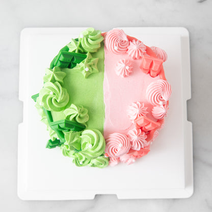 *New*Pink & Green two sides 5'inch Cake | $158 Nett