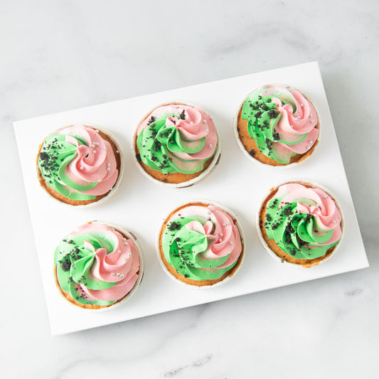 *New*Pink & Green Swirl Cupcakes 6 pcs Set | $33.80 Nett
