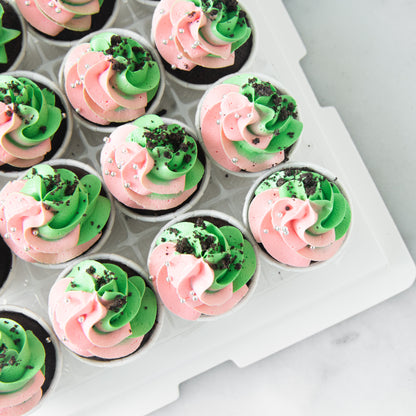 *New*Pink & Green Swirl Mini Cupcakes 16 pcs Set | $51.80 Nett
