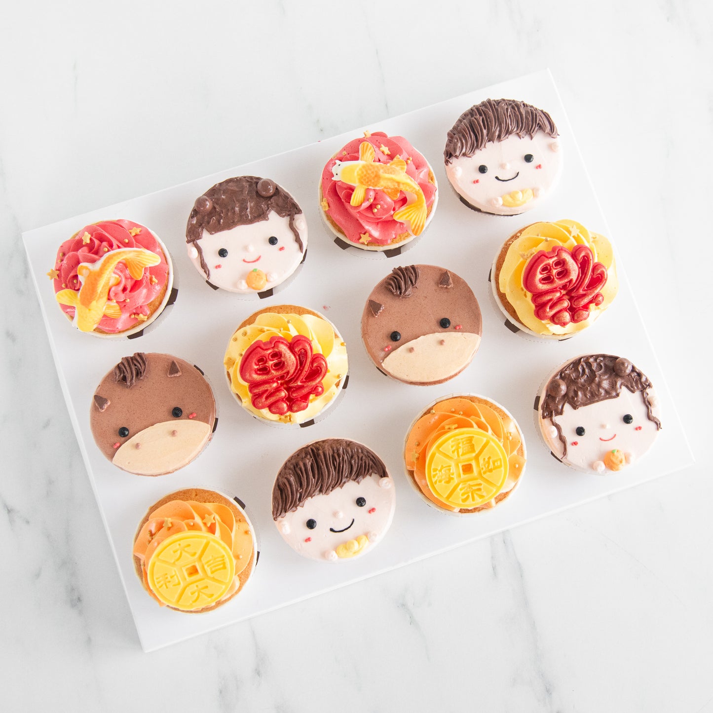 Happy New Year! | 12pc Lucky New Year Cupcakes in Gift Box | $78.80 Nett