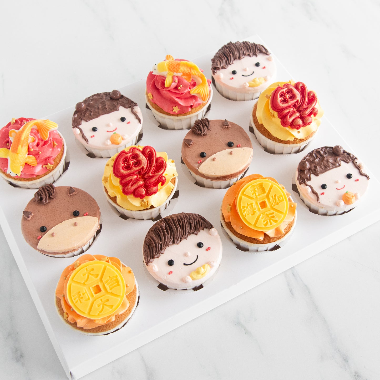 Happy New Year! | 12pc Lucky New Year Cupcakes in Gift Box | $78.80 Nett