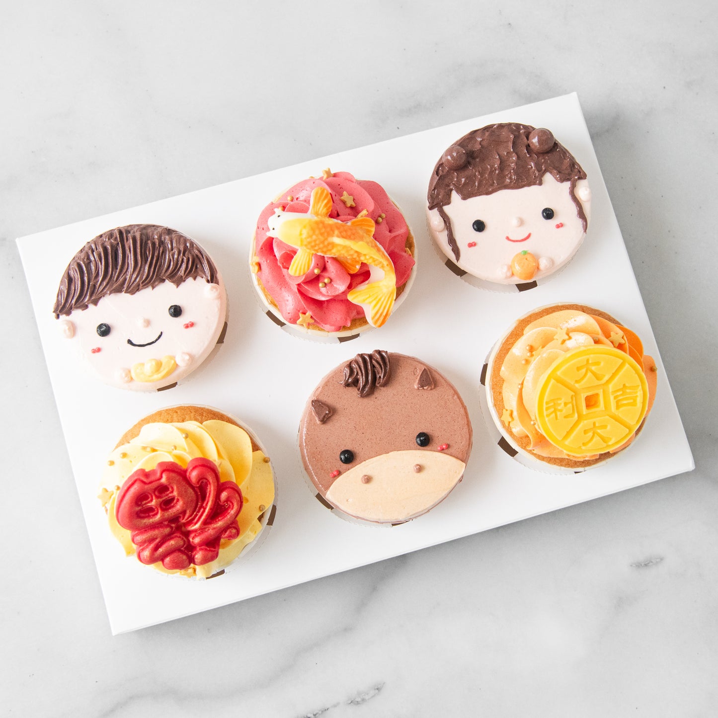 Happy New Year! | 6pc Lucky New Year Cupcakes in Gift Box | $45.80 Nett