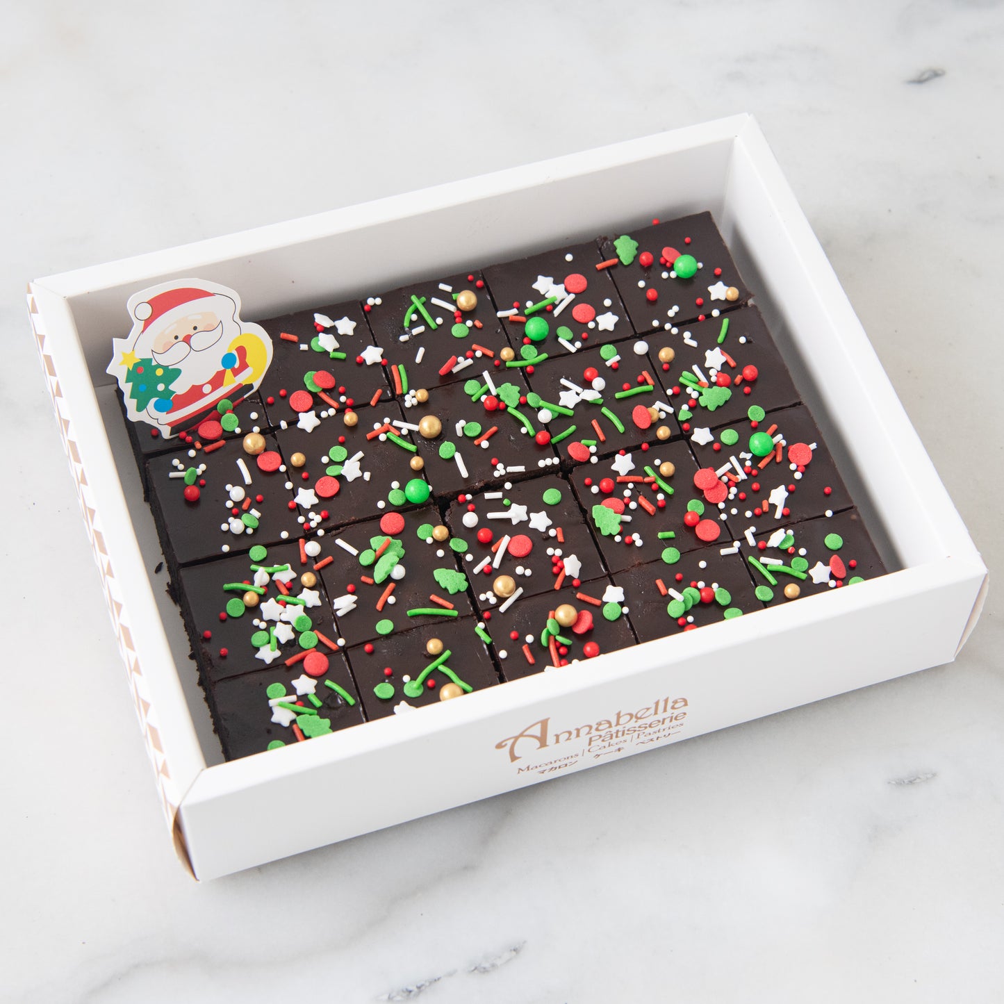 Ho Ho Ho! Merry Christmas | Christmas Theme 20in1 Brownie In Gift Box | $23.80 Nett