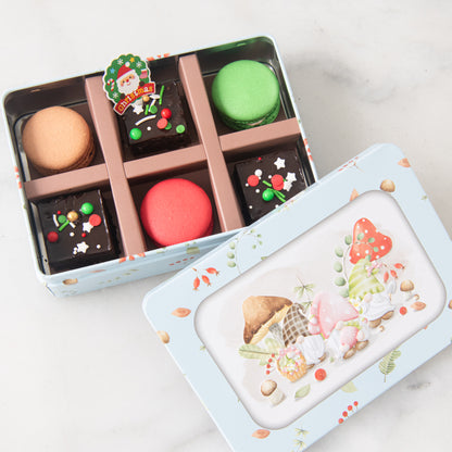 Ho Ho Ho! Merry Christmas | Christmas 6in1 Macaron and Brownie Tin Box | $15.80 Nett