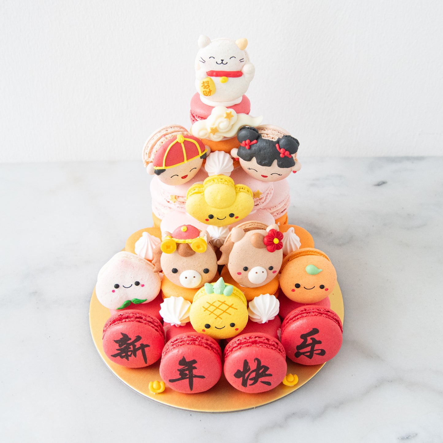 Happy New Year! | Prosperous Macaron Tower In Gift Box | $158 Nett