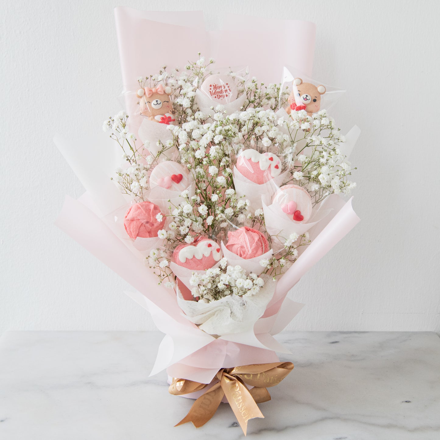 Happy Valentine's Day! | Beary Lovely Macaron Bouquet | $138 Nett
