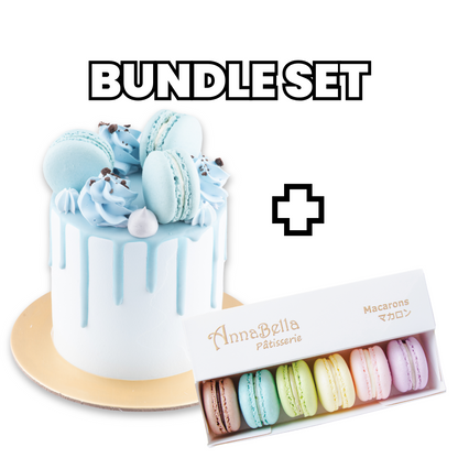 Bundle Set | Cookies & Cream Cake Petite + 6pcs C1 Macarons | $42 Nett