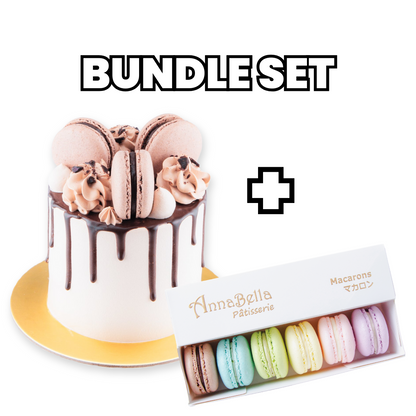 Bundle Set | Chocolate Truffle Cake Petite + 6pcs C1 Macarons | $42 Nett