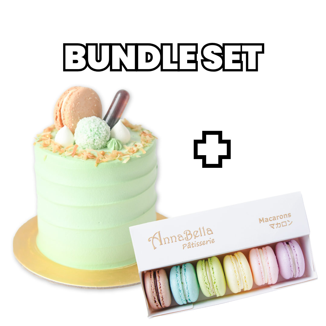 Bundle Set | Ondeh Ondeh Cake Petite + 6pcs C1 Macarons | $42 Nett