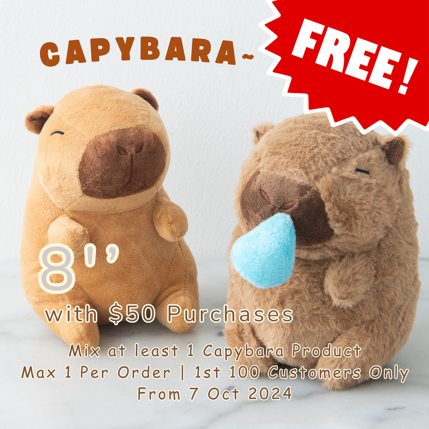 Capybara 8" Soft Toy| $25.00 Nett