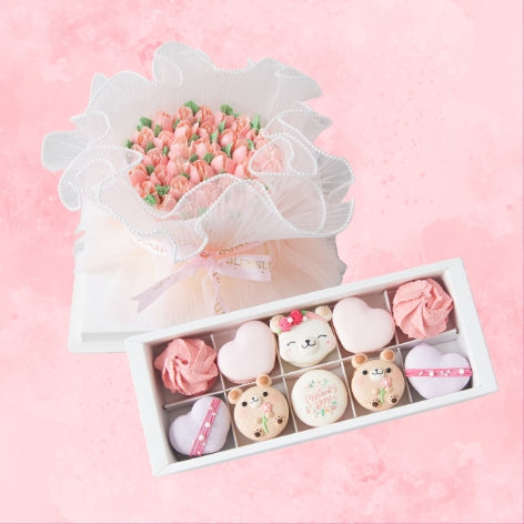 Bundle Set - Tulips Bouquet Cake+Dearest Mommy Bear 10in1 | $119.90 Nett