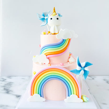 Customized Cake-Unicorn Rainbow Cake