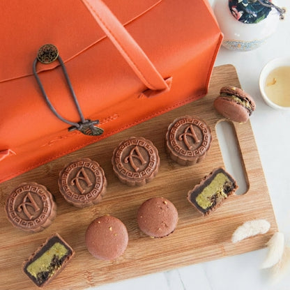 Happy Mid Autumn | Orange bag Kunafa Snowskin Truffle Mooncakes 4+4pcs set | $58.80 (U.P. $158.00)