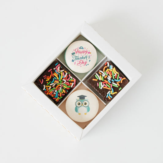 Happy Teacher's Day | Educator's Special Macaron Brownie Set  | Price $11.80 nett