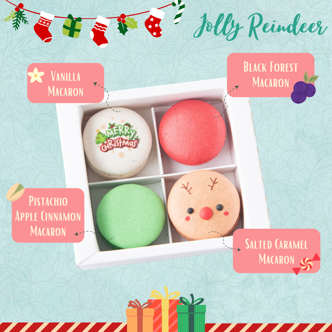 Ho ho ho! | Merry Christmas | 4pcs Jolly Reindeer in gift box | $12.80 Nett only