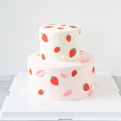 Customized Cake - Lots of Strawberries