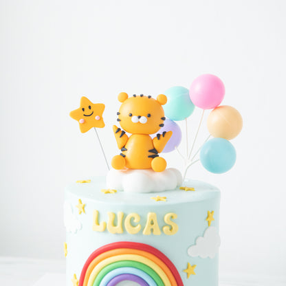Customized Cake - Little Tiger and Rainbows Cake