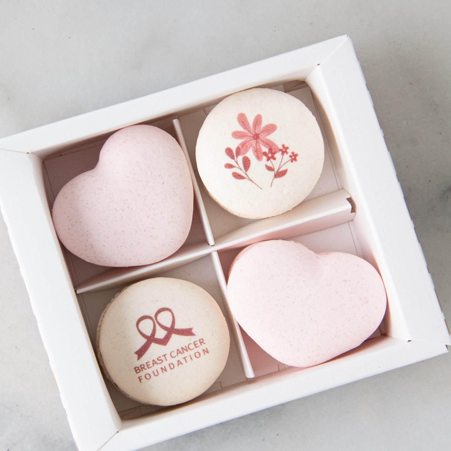 Breast Cancer Foundation 4in1 Macaron | 50% of the proceeds from each box goes to the Breast Cancer Foundation | $12.80 Nett Only