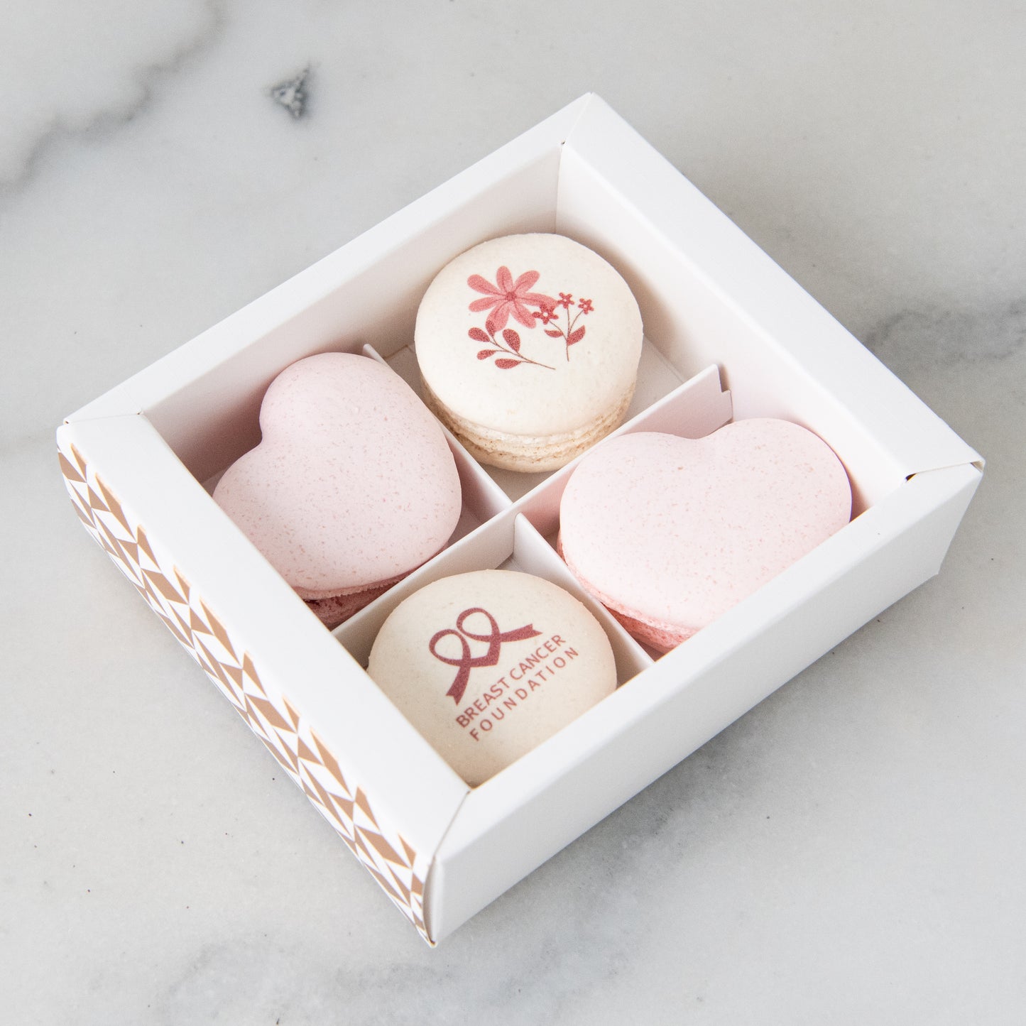 Breast Cancer Foundation 4in1 Macaron | 50% of the proceeds from each box goes to the Breast Cancer Foundation | $12.80 Nett Only