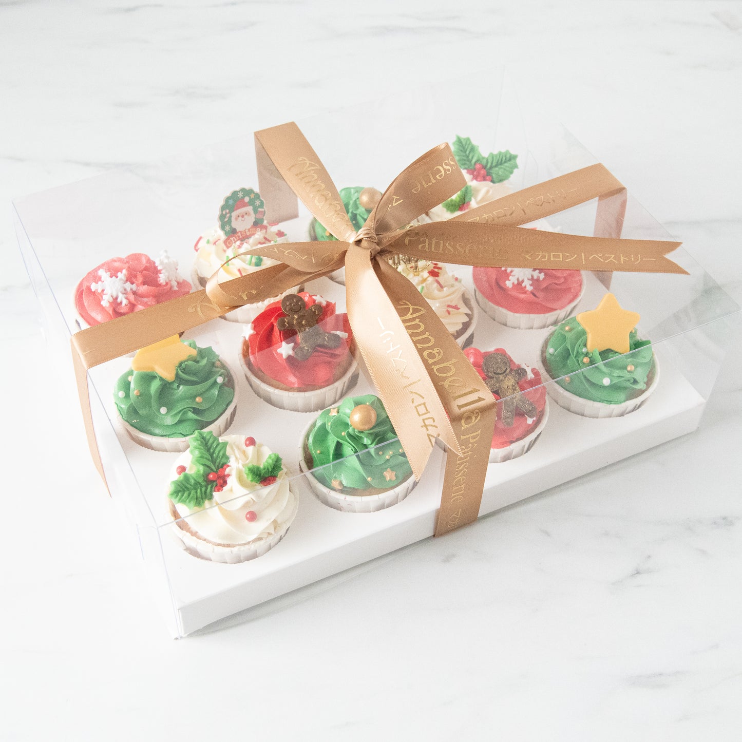 Ho ho ho! | Merry Christmas | A Vibrant Christmas 12pcs Cupcake in Gift Box | $68.80 Nett