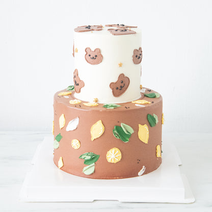 Customized Cake - Brown Bear theme Cake