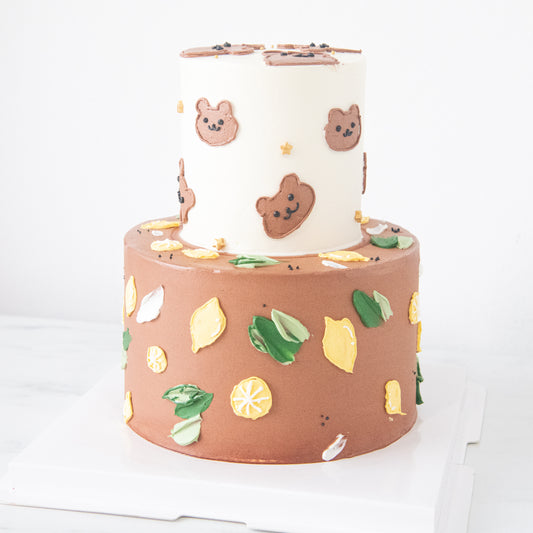 Customized Cake - Brown Bear theme Cake