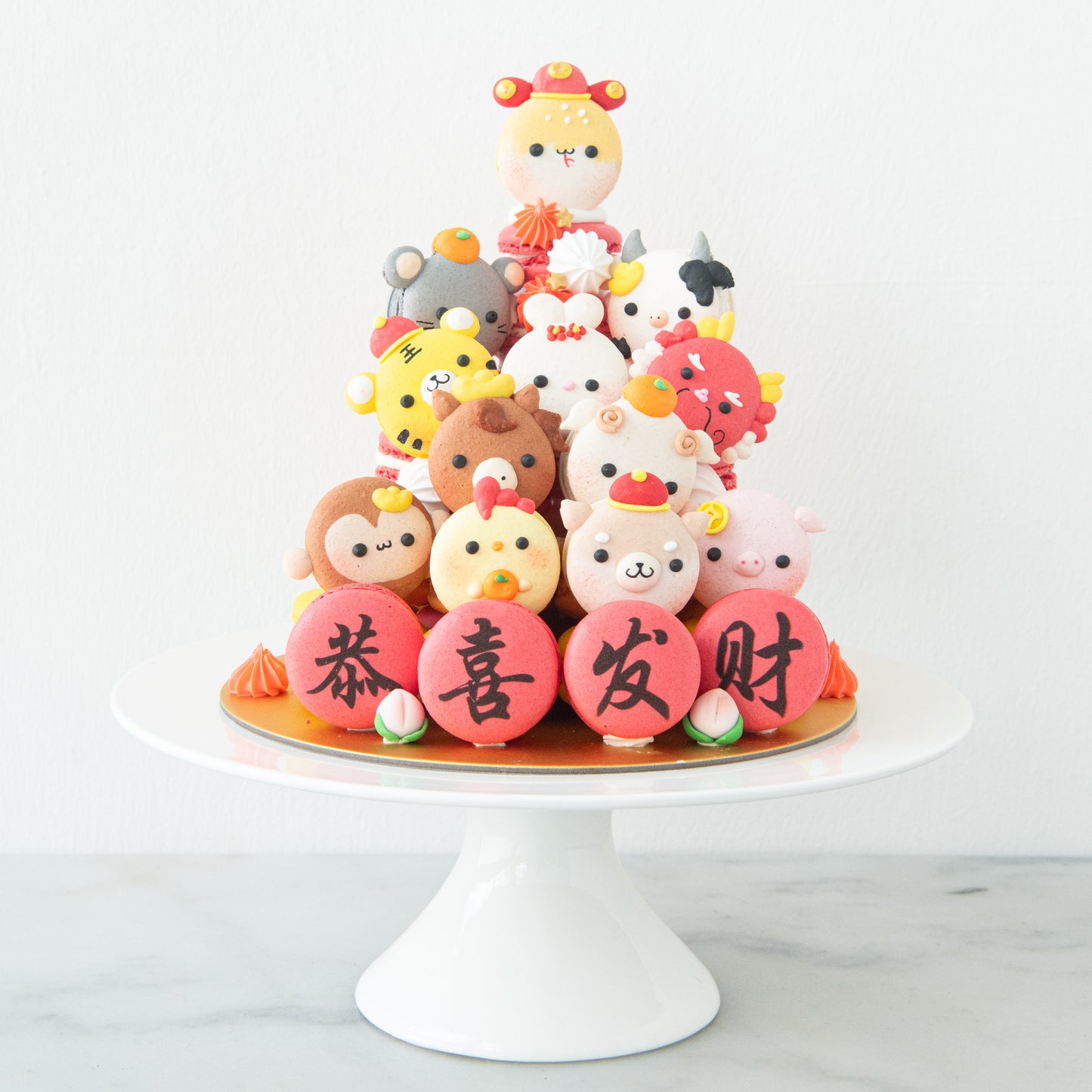 Happy New Year! | Zodiac Macaron Tower In Gift Box | $168 Nett