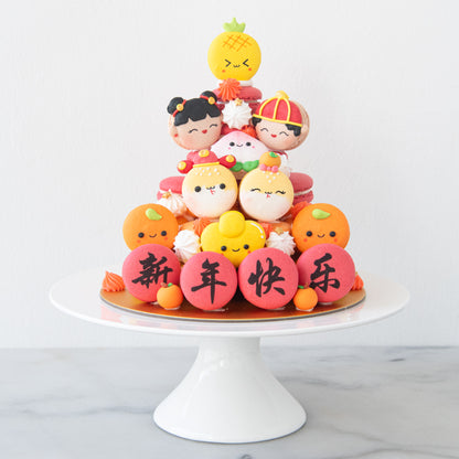 Happy New Year! | Prosperous Macaron Tower In Gift Box | $148 Nett