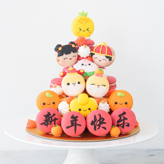 Happy New Year! | Prosperous Macaron Tower In Gift Box | $148 Nett