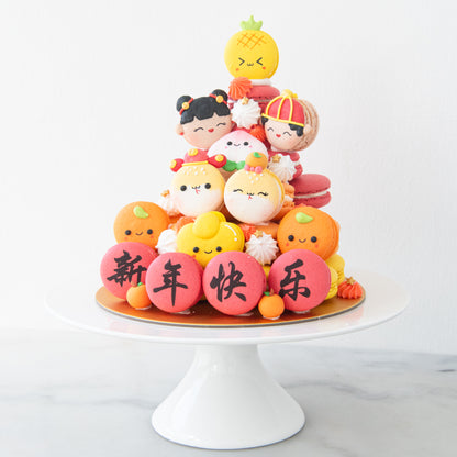 Happy New Year! | Prosperous Macaron Tower In Gift Box | $148 Nett