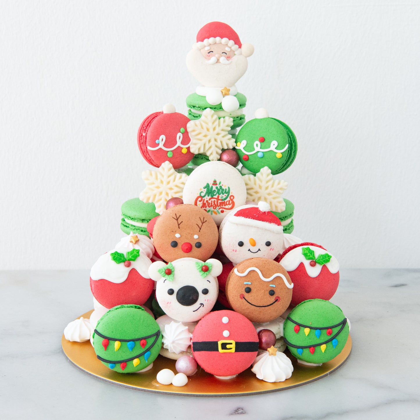 Ho ho ho! Merry Christmas | Santa's Jolly Macaron Tower | $158 Nett