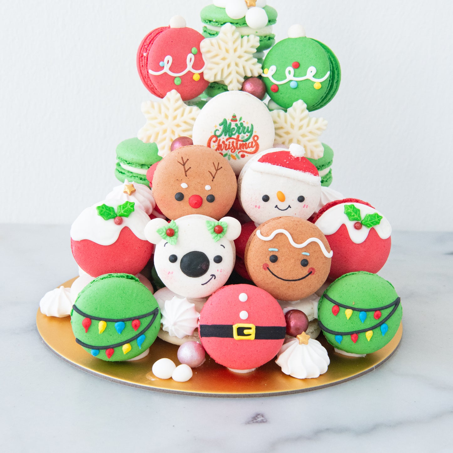 Ho ho ho! Merry Christmas | Santa's Jolly Macaron Tower | $158 Nett