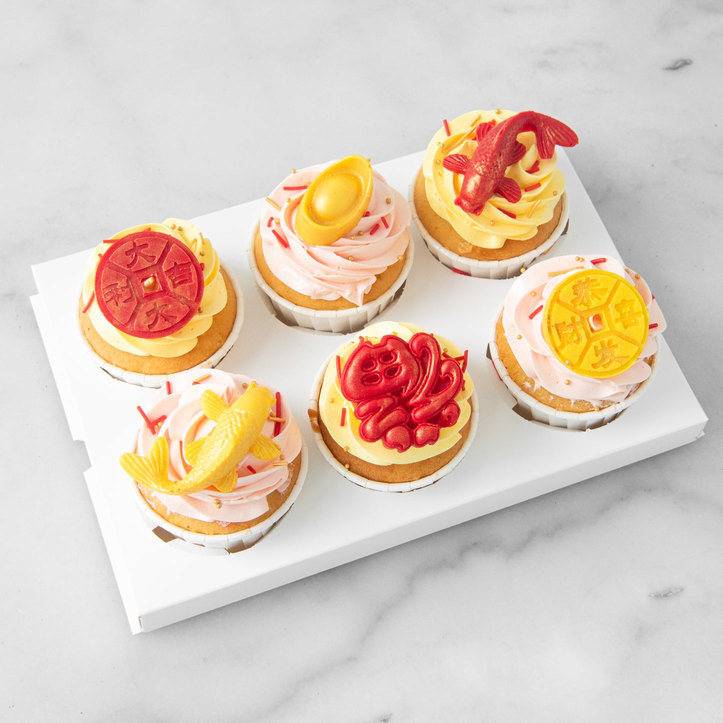 Happy New Year! | 6pc Auspicious Cupcake In Gift Box | $38.80 Nett