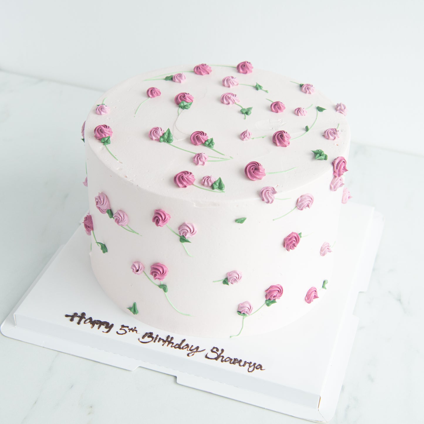 Customized Cake - Korean Piped Rose Floral Cake