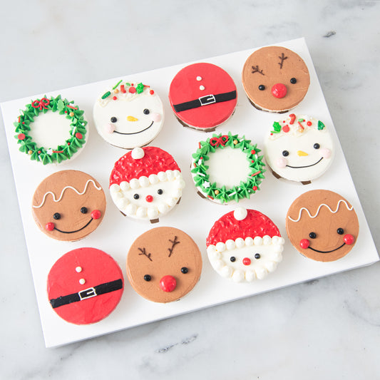 Ho Ho Ho! Merry Christmas | 12pc Santa & Friends Cupcakes | $78.80 Nett