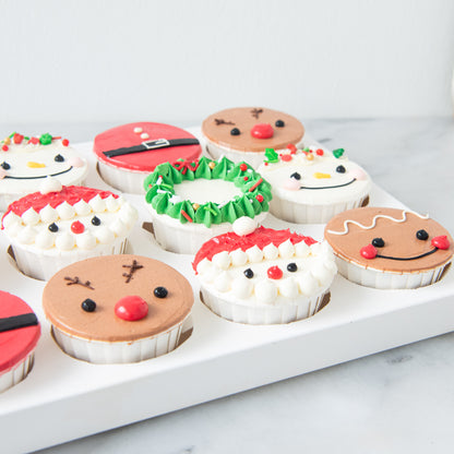 Ho Ho Ho! Merry Christmas | 12pc Santa & Friends Cupcakes | $78.80 Nett