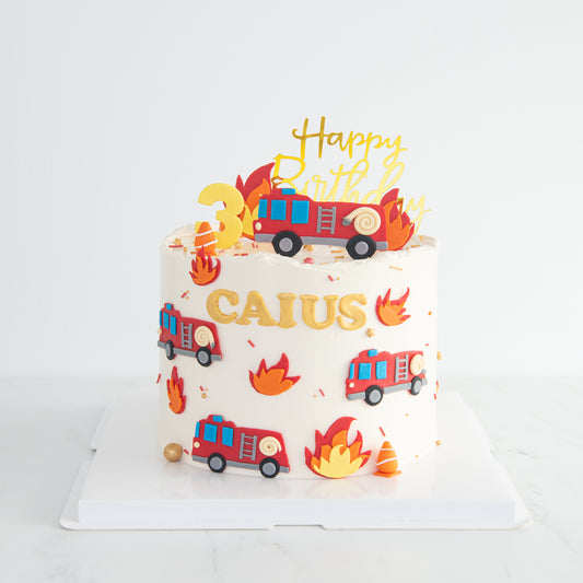 Customized Cake - Firetruck theme Cake