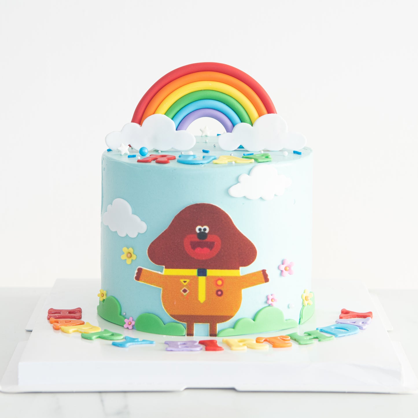 Customized Cake - Rainbow and Clouds Cake