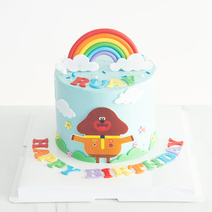 Customized Cake - Rainbow and Clouds Cake