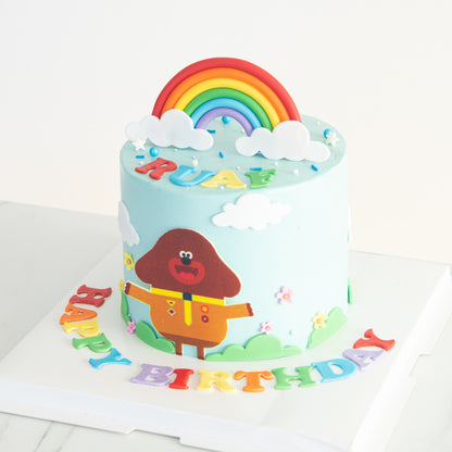 Customized Cake - Rainbow and Clouds Cake