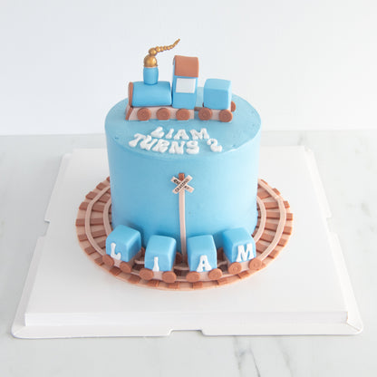 Customized Cake - Blue Train