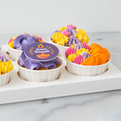 Happy Deepavali | 6pcs Diwali Frosted Cupcake In Gift Box | $35.80 Nett