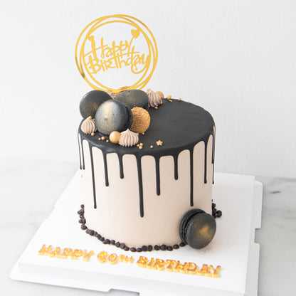 Customized Cake - Black & Brown Theme